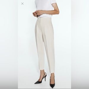 Zara Pleated High Waisted Pants L NWT